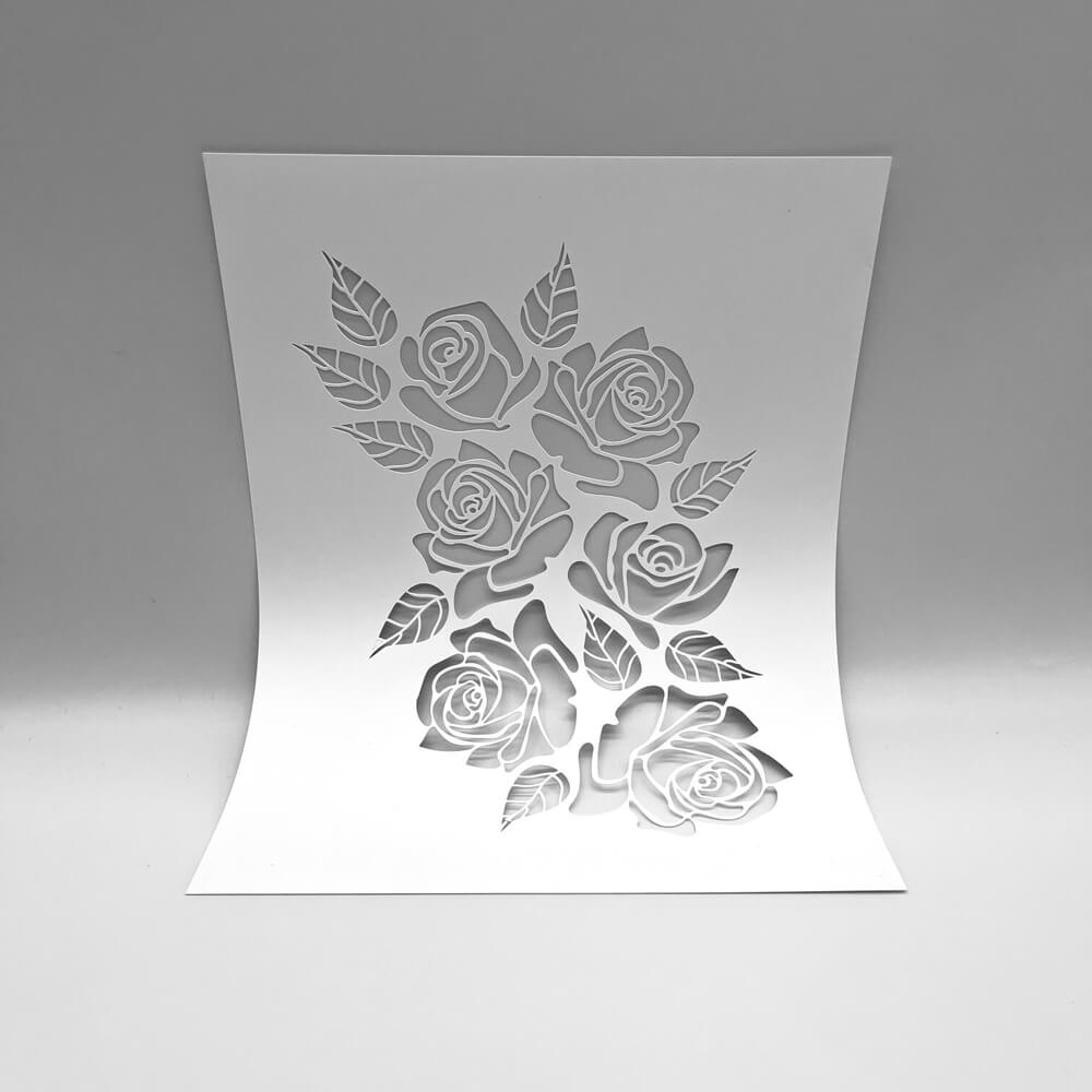 Rose Bouquet Cabbage Roses Stencils - PM Artist Studio