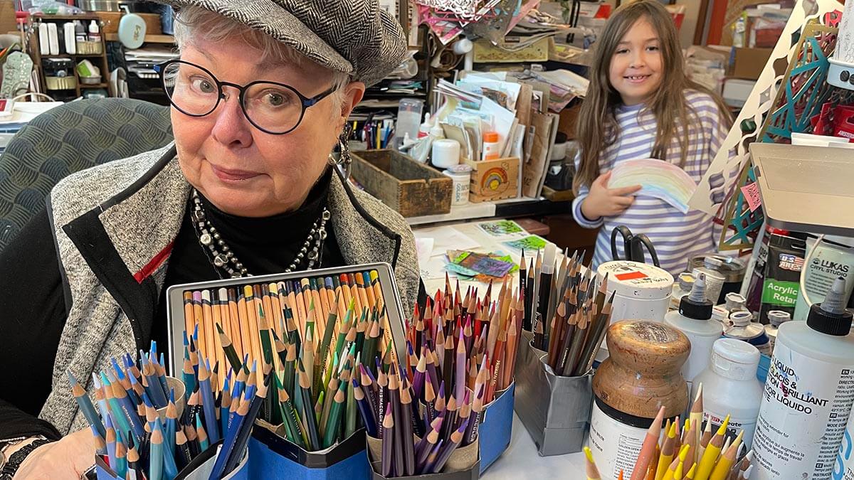 P with all the pencils