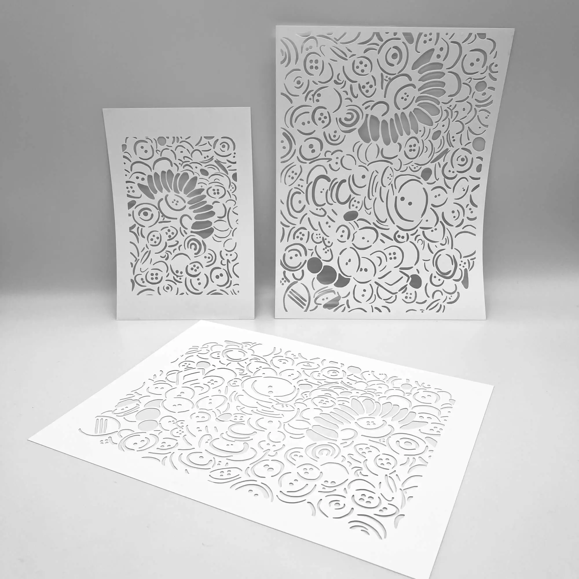 Button Guide Stencil Grandmas Buttons Style 1 Stencils - PM Artist Studio