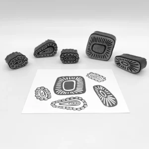 Funky Fish Circles Five Foam Stamp Artist Tools
