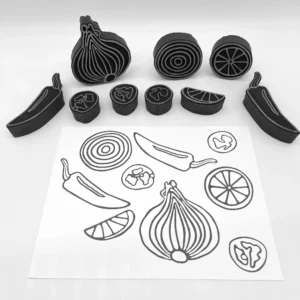 Onion, Jalapeño, Lime Set Foam Stamp Artist Tools