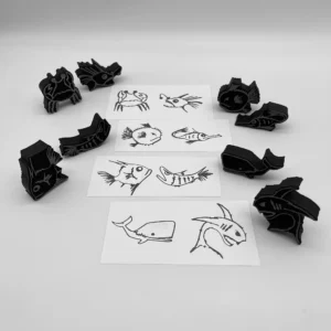 Grumpy Fish Four Sets Foam Stamp Artist Tools